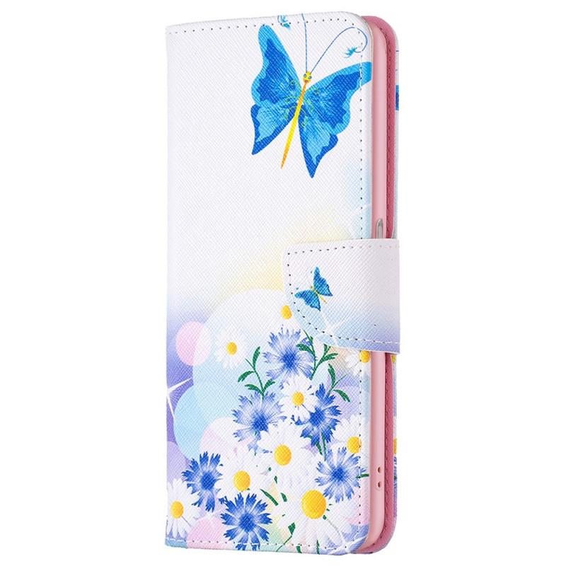 Realme 9i Copertina con farfalle e fiori pastello