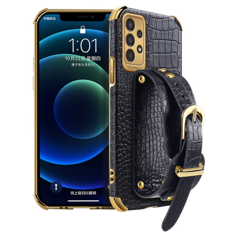 Samsung Galaxy A13 Custodia in stile coccodrillo con cinturino di supporto