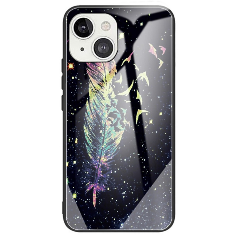 iPhone 14 Custodia in vetro trapuntato Feather