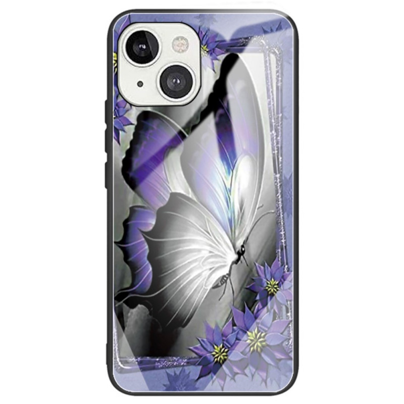 iPhone 14 Custodia in vetro temperato Butterfly Purple