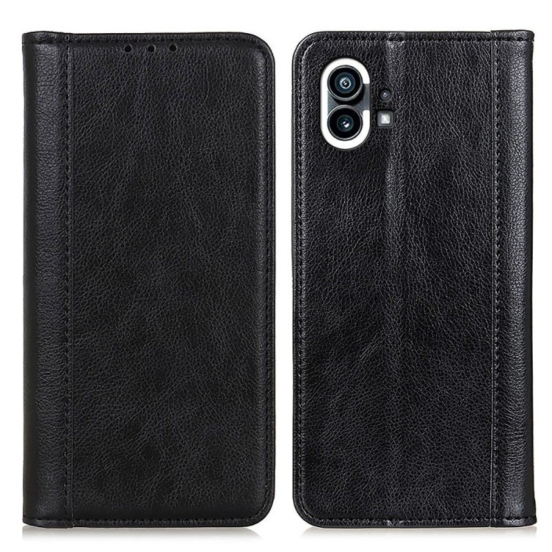 Flip Cover Niente Telefono (1) Pelle Litchi Split Khazneh