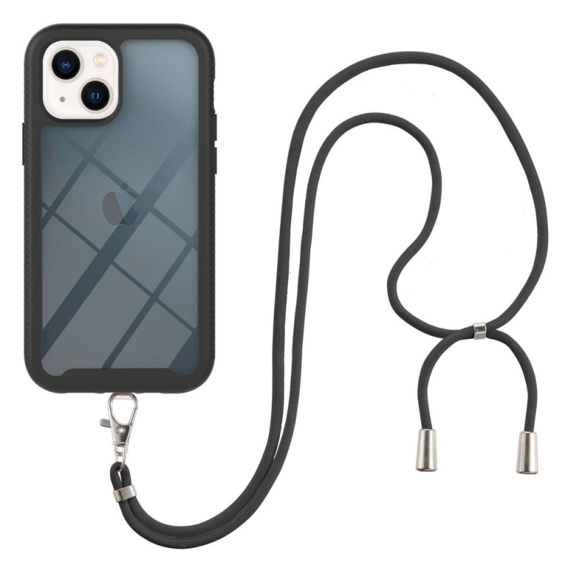 Custodia ibrida per iPhone 14 con cavo e bordo colorato - Dealy