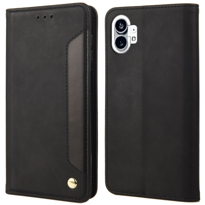 Flip Cover Nothing Phone (1) bicolore con rivetto