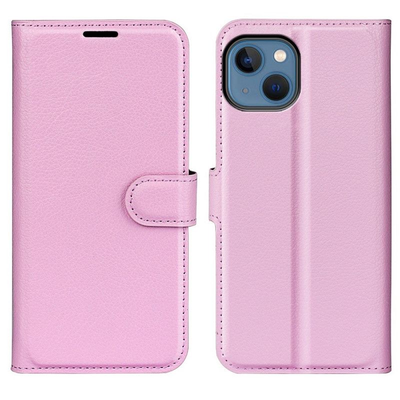 iPhone 14 Plus Custodia classica in pelle Lychee