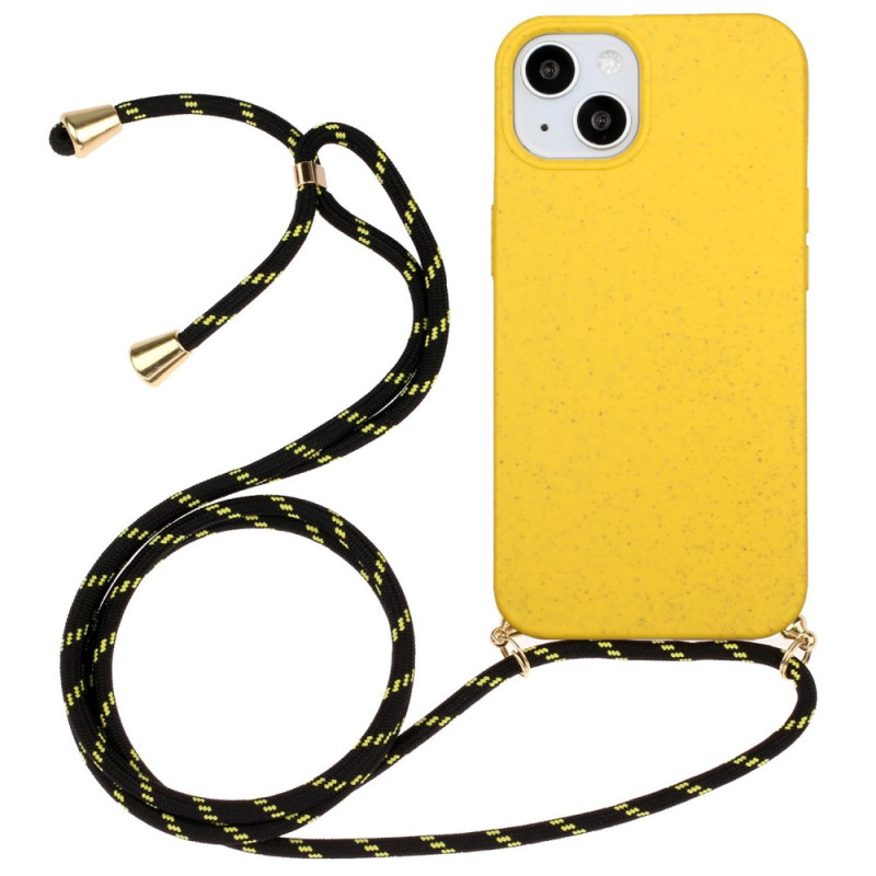 Custodia in silicone per iPhone 14 Plus con cavo colorato