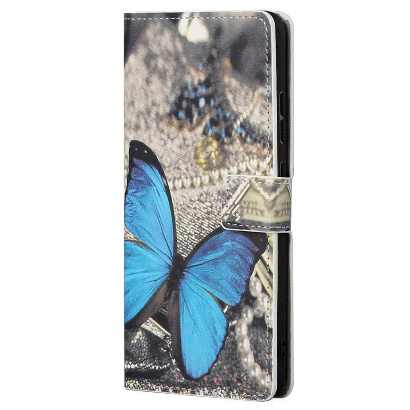 Samsung Galaxy A23 5G Custodia a farfalla blu