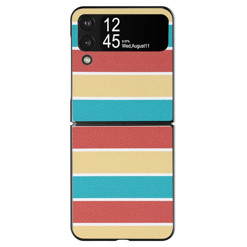 Samsung Galaxy Z Flip 4 finta cover in pelle Linee