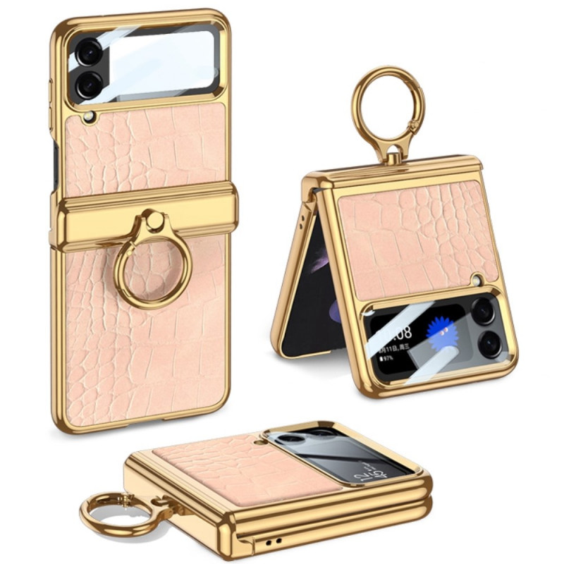 Samsung Galaxy Z Flip 4 Custodia in coccodrillo con moschettone GKK