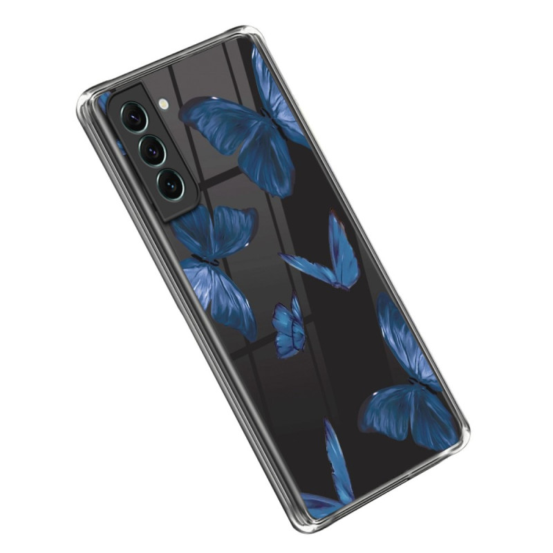 Samsung Galaxy S23 5G Custodia trasparente Farfalle blu