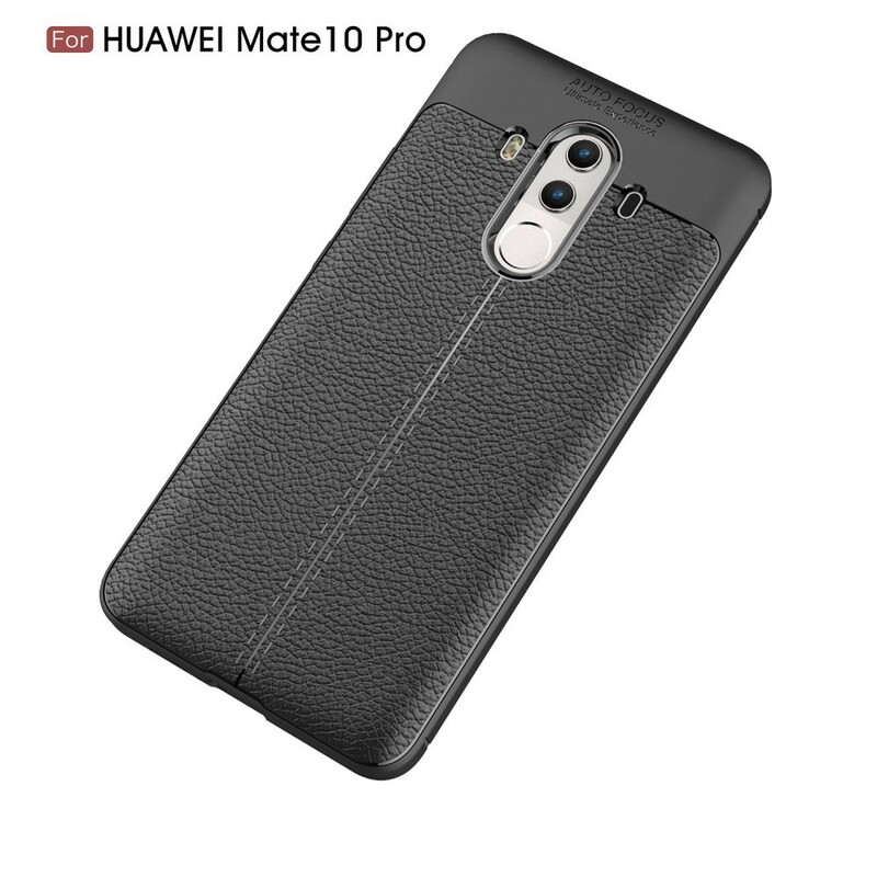 Huawei Mate 10 Pro Custodia in pelle effetto litchi doppia linea