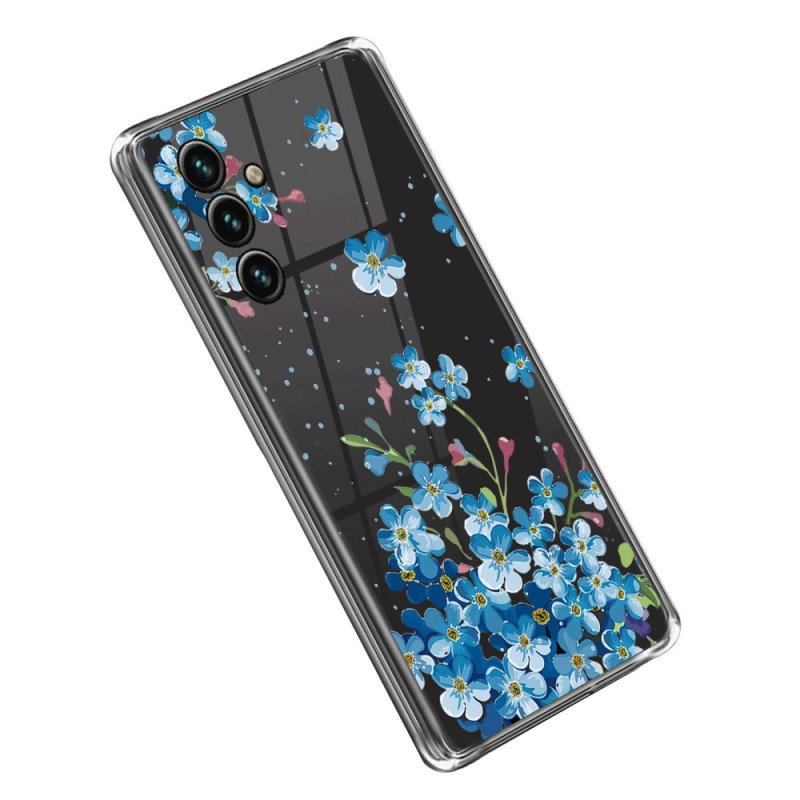 Samsung Galaxy A14 5G / A14 Custodia trasparente Fiori blu