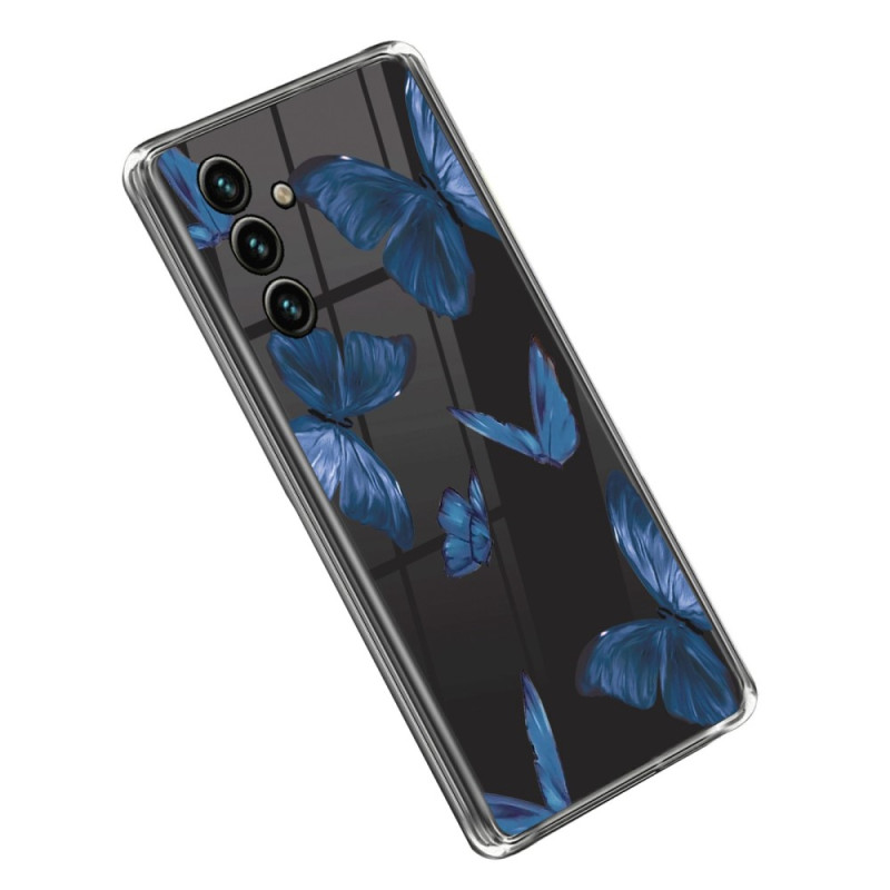 Samsung Galaxy A14 5G / A14 Clear Case Farfalle blu