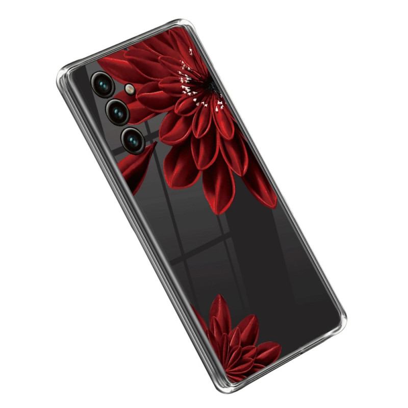Samsung Galaxy A14 5G / A14 Clear Flower Case Rosso