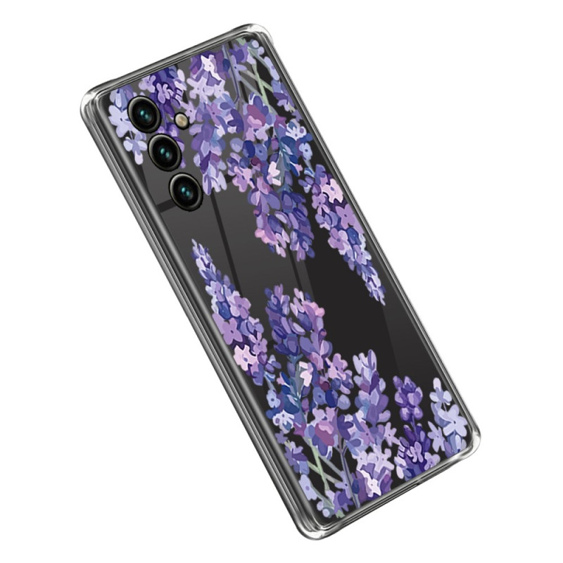 Samsung Galaxy A14 5G / A14 Custodia trasparente Fiori viola