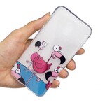 Samsung Galaxy J3 2017 Custodia divertente con fenicotteri rosa