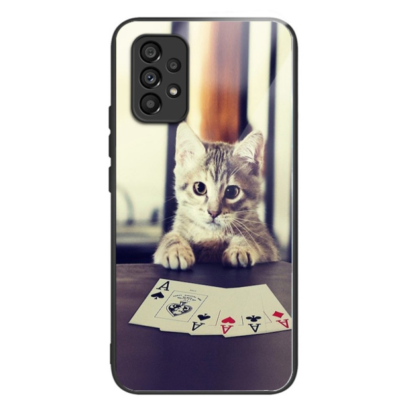 Samsung Galaxy A53 5G Vetro Temperato Custodia Poker Cat
