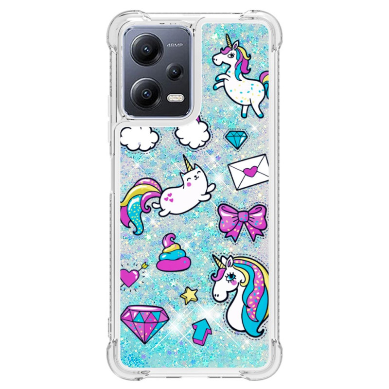 Xiaomi Redmi Note 12/Poco X5 5G Custodia Unicorn Glitter