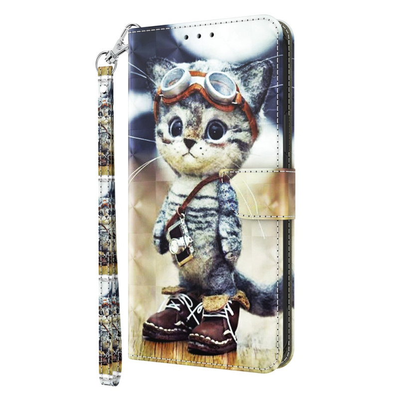 Xiaomi Redmi Note 12 Pro/Poco X5 Pro 5G Gatto divertente Custodia Strap