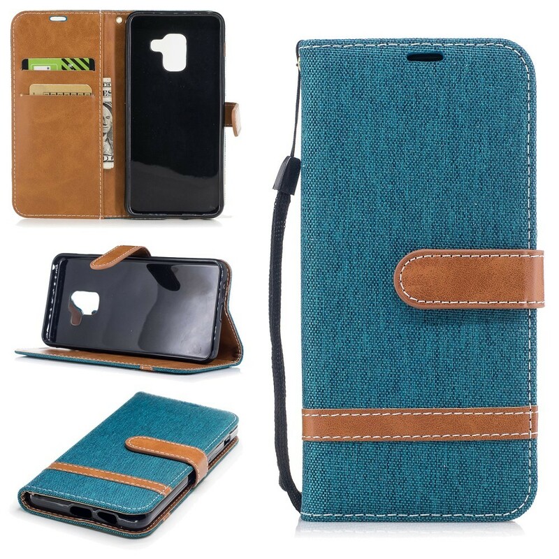 Custodia Samsung Galaxy A8 2018 effetto tessuto e pelle Custodia Samsung Galaxy A8 2018 effetto tessuto e pelle