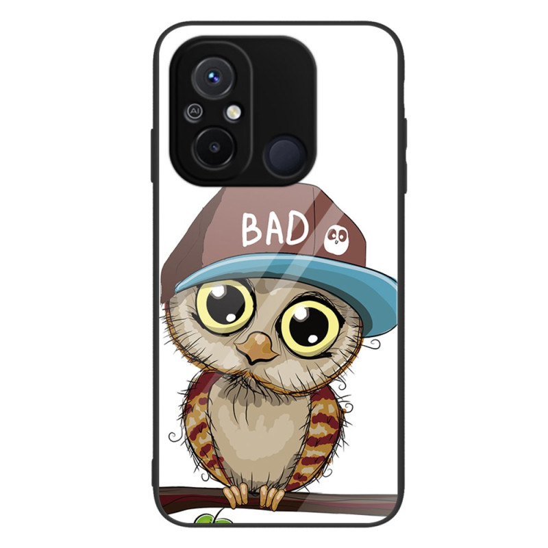 Xiaomi Redmi 12C Custodia in vetro temperato Bad Owl
