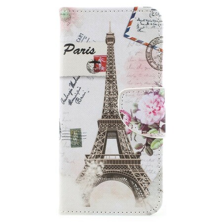 Samsung Galaxy A8 2018 Custodia retro Torre Eiffel