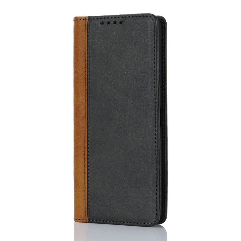 Flip Cover Sony Xperia 1 V effetto pelle bicolore