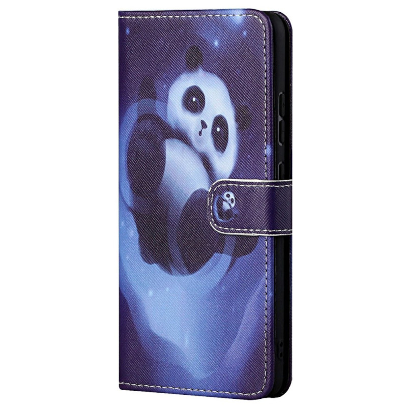 Moto G62 5G Panda nello spazio Custodia con cinturino