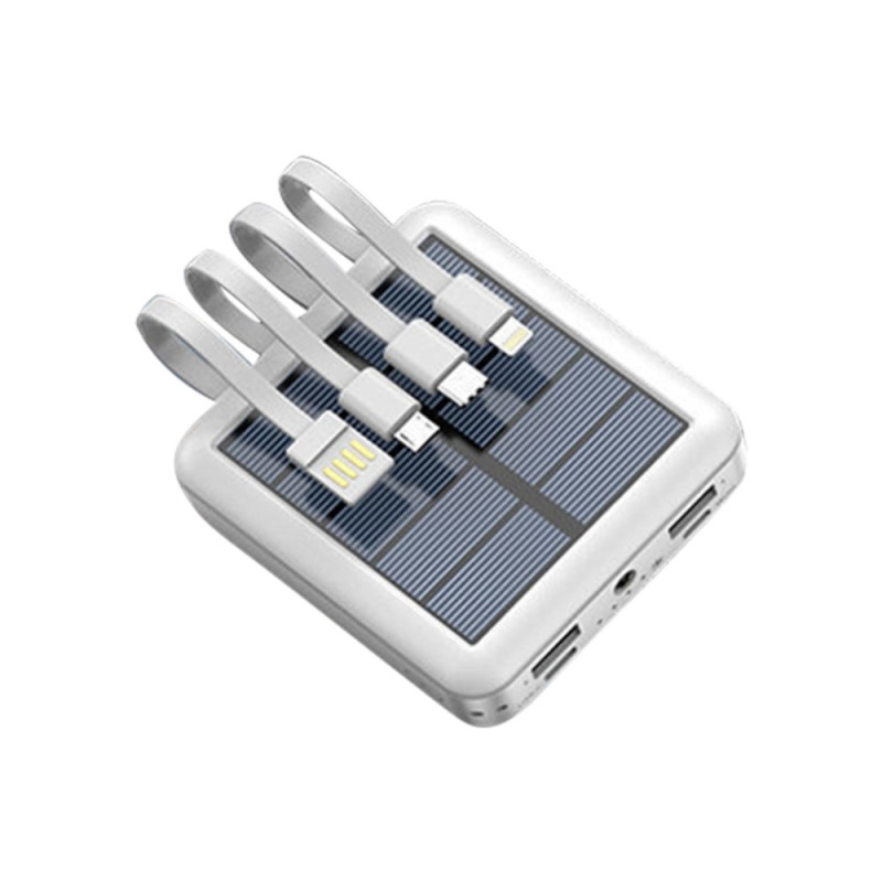 Batterie Externe Solaire Multi-Câbles