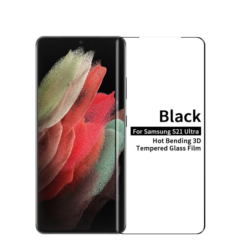 Proteggi schermo in vetro temperato nero Contour Samsung Galaxy S21 Ultra