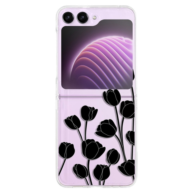 Custodia Samsung Galaxy Z Flip 5 Transparent Tulips