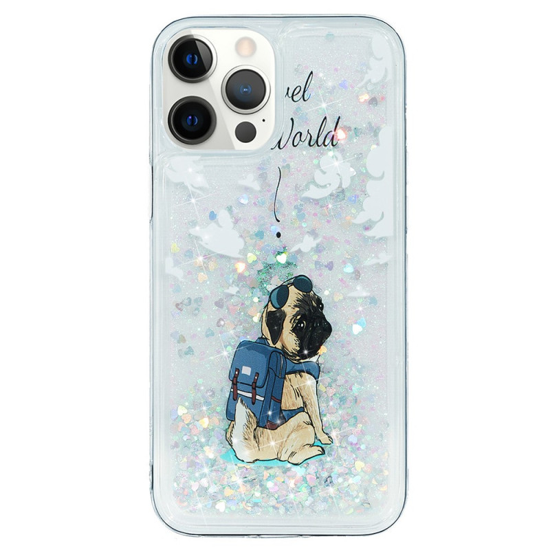 Custodia iPhone 15 Pro Glitter Dog