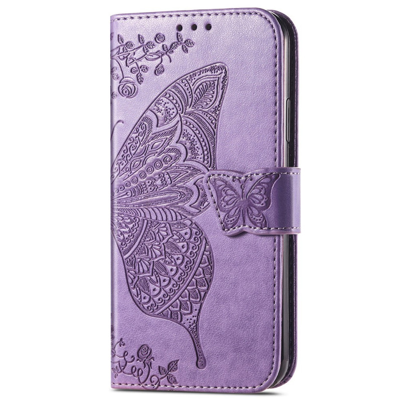 Custodia per iPhone 15 Pro Max con cinturino a farfalla barocco