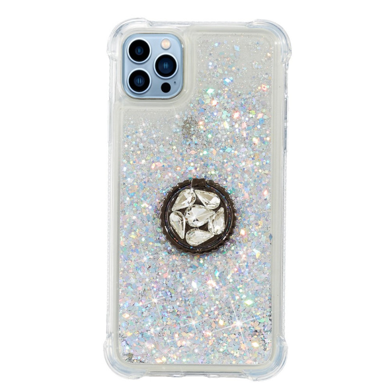 Custodia iPhone 15 Pro Max Glitter con anello di supporto