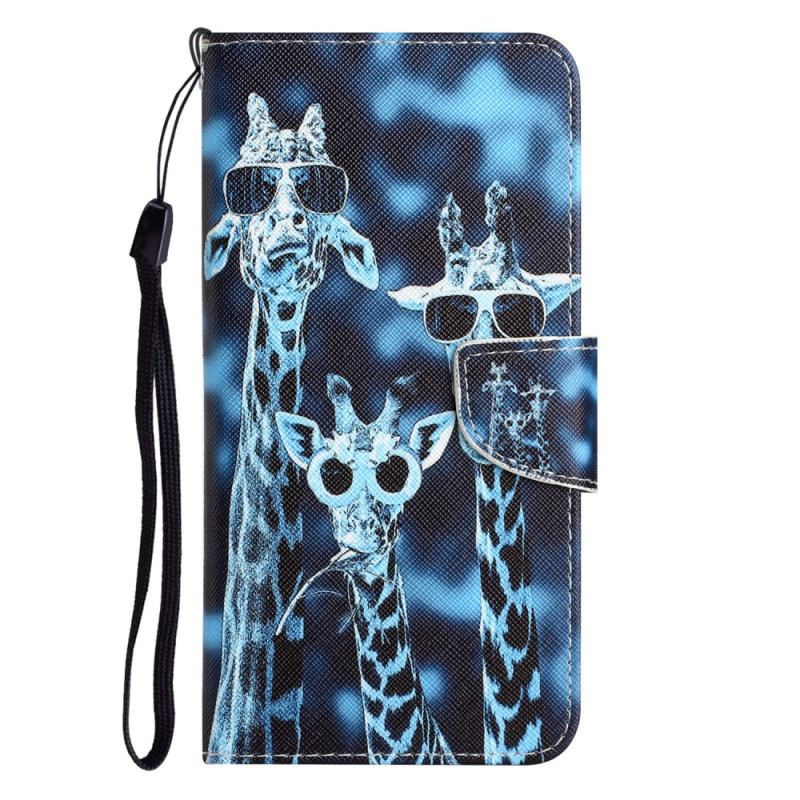 Custodia iPhone 15 Giraffe in incognito con cinturino