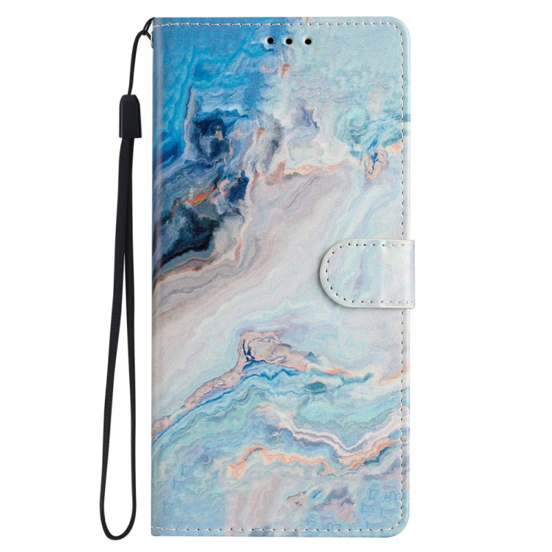 Custodia iPhone 15 Pro color marmo con cinturino