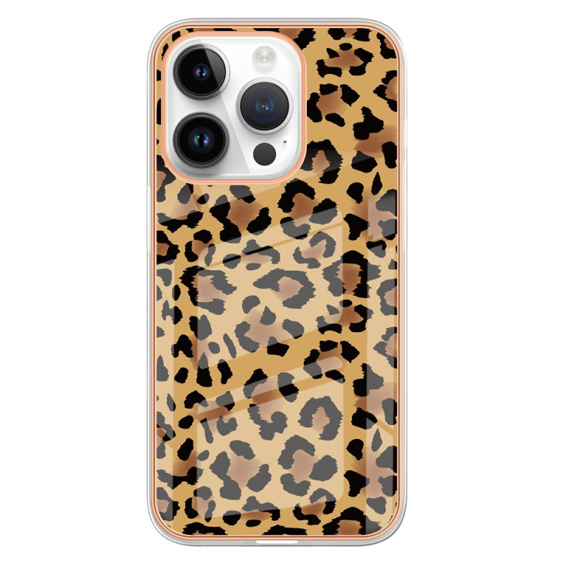 Custodia per iPhone 15 Pro effetto leopardo