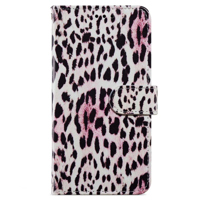 Custodia Cover iPhone 15 Pro Max Leopard Pattern con cinturino