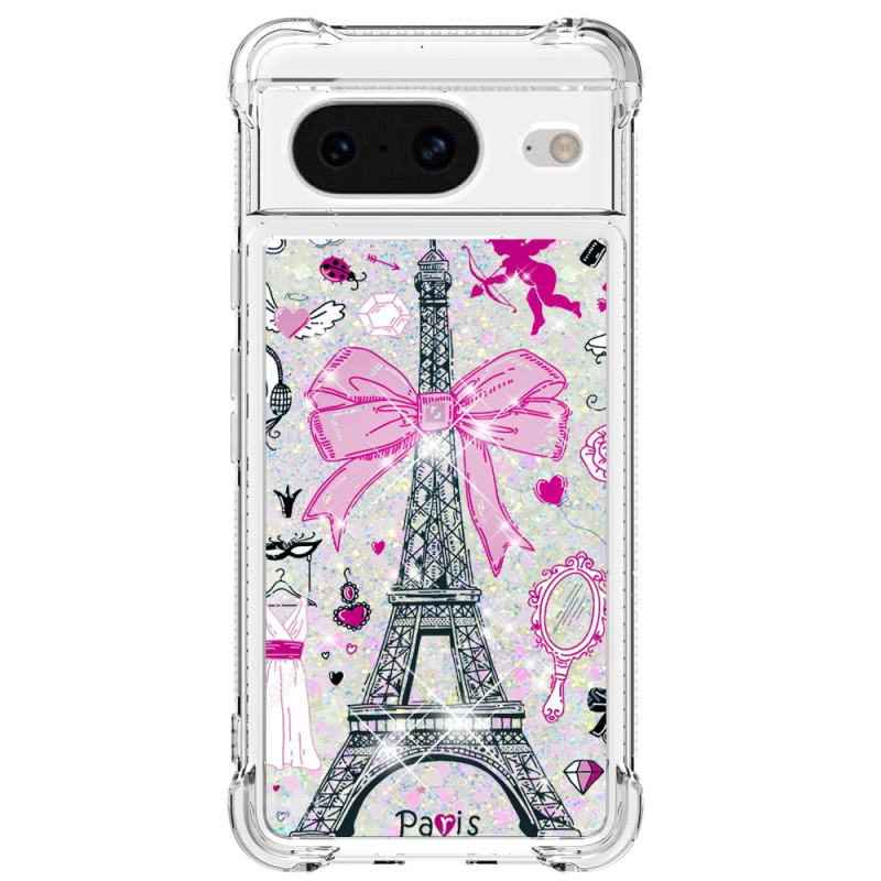 Google Pixel 8 Custodia Glitter Torre Eiffel