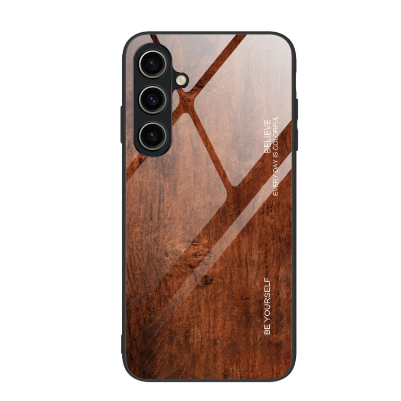 Samsung Galaxy S23 FE Custodia in vetro temperato Wood Design