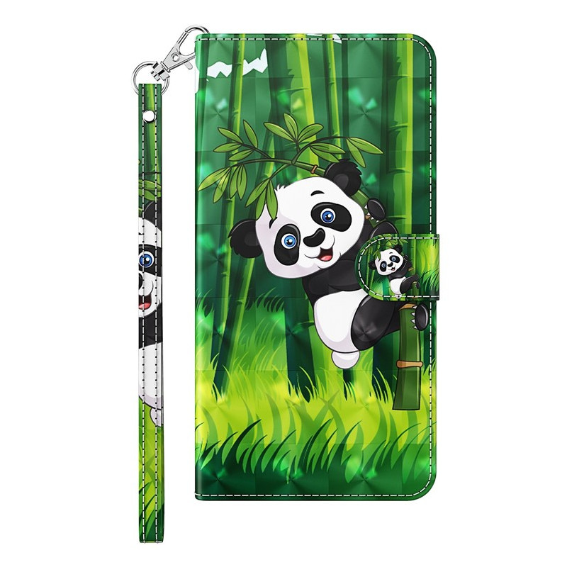 Custodia per Moto G14 Panda Bamboo con cinturino