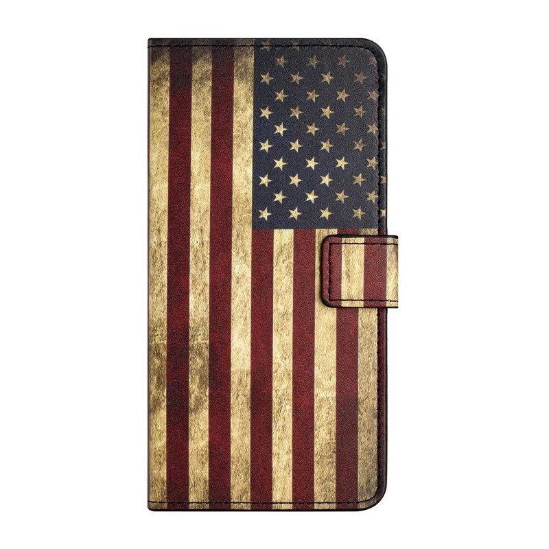 Custodia Moto G14 con bandiera americana ti
ntage