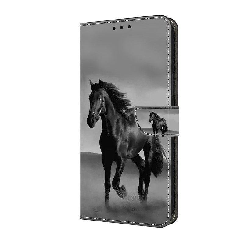 Moto G14 Custodia Cavallo Nero