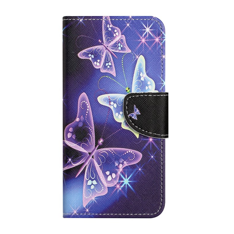 Custodia per Moto G14 con farfalle brillanti