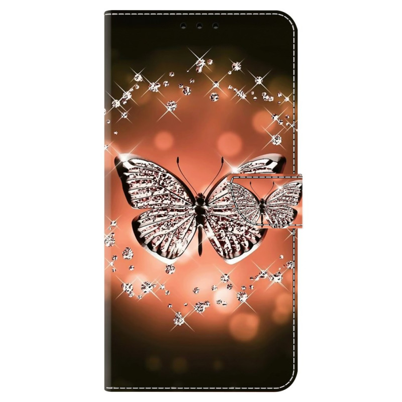 Samsung Galaxy S24 5G Custodia a farfalla di cristallo
