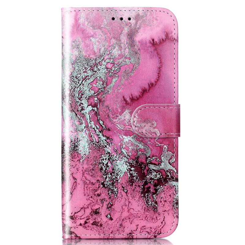 Samsung Galaxy S24 5G Custodia con motivo marmorizzato rosa