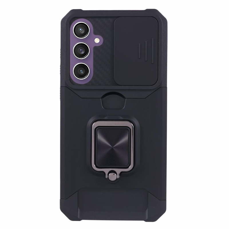 Samsung Galaxy S24 5G Cover scorrevole per fotocamera, portacarte e supporto