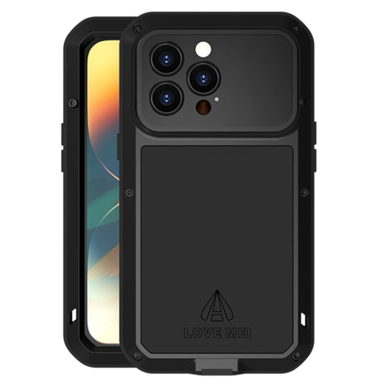 LOVE MEI iPhone 14 Pro Custodia in silicone e metallo con protezione schermo
 in vetro temperato