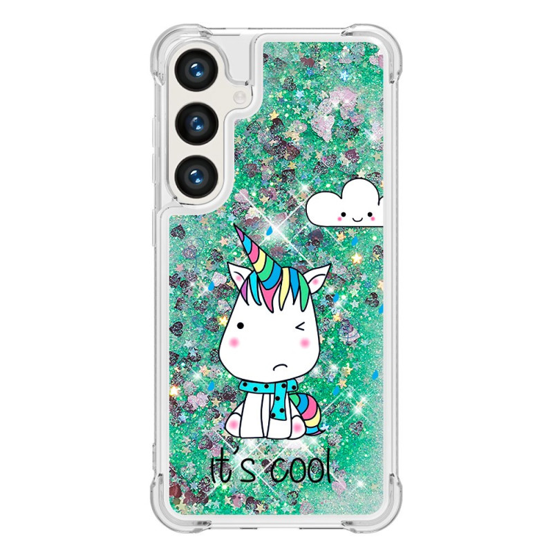 Samsung Galaxy S24 Plus 5G Liquid Glitter Custodia Unicorno Piccolo