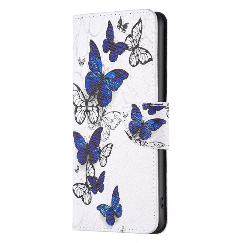 Samsung Galaxy S24 Ultra 5G Custodia volo di farfalle blu