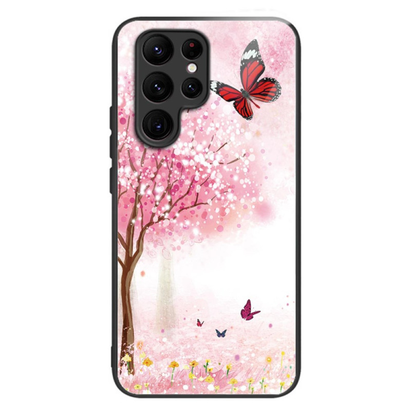 Samsung Galaxy S24 Ultra 5G Custodia in vetro temperato Cherry Blossoms